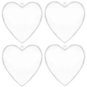 Bombki - Bombki akrylowe 8cm serce plastikowe decoupage zestaw 4 szt. - miniaturka - grafika 1