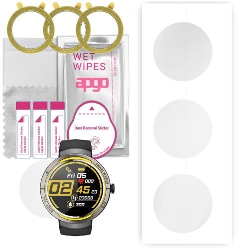 3x folia ochronna hydrożelowa do Kumi KU5 - apgo Smartwatch Hydrogel Protection Ochrona na ekran smartwatcha