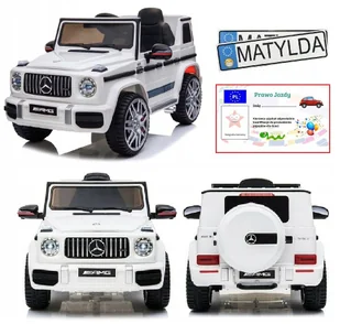 AUTO SAMOCHÓD NA AKUMULATOR MERCEDES G63 AMG SKÓRA PRAWO JAZDY TABLICE - Zabawki zdalnie sterowane - miniaturka - grafika 1