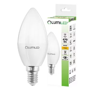 Lumiled Żarówka LED E14 5W świeca 470LM biały ciepły LUMILED - Żarówki LED - miniaturka - grafika 1