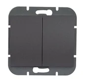 Wyłączniki światła i elektryczne - Wyłącznik podwójny Abex Onyx - antracyt - miniaturka - grafika 1
