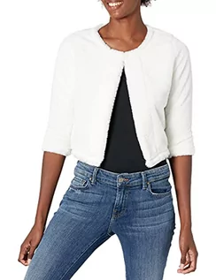 Bluzy damskie - Calvin Klein Damska bluza, Kremowe futro syntetyczne, S - grafika 1