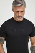 Koszulki męskie - Guess t-shirt bawełniany męski kolor czarny z aplikacją - miniaturka - grafika 1