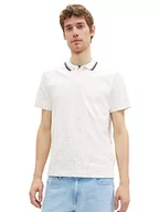 Koszulki męskie - TOM TAILOR Męska koszulka polo 1036441, 31835-White Broken Structure Design, XXL, 31835 - White Broken Structure Design, XXL - miniaturka - grafika 1