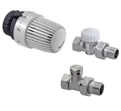 Zawory i kraniki - Zestaw termostatyczny do grzejników boczno zasilanych: Głowica term. S + Zawór term. Calypso exact z nastawą wstępną + Grzejnikowy zawór odcinający - miniaturka - grafika 1