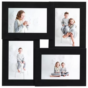 NA Ramka vidaXL Ramka 4 zdjęcia 10x15 cm czarna MDF 332774 - Ramki na zdjęcia - miniaturka - grafika 1