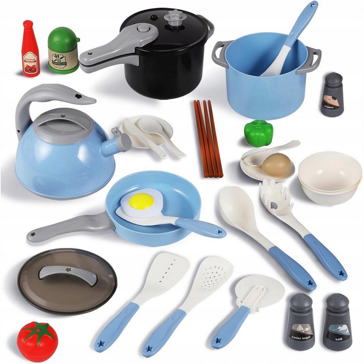 Zestaw kuchenny naczynia do zabawy dla dzieci garnki czajnik patelnia kuchnia zabawki