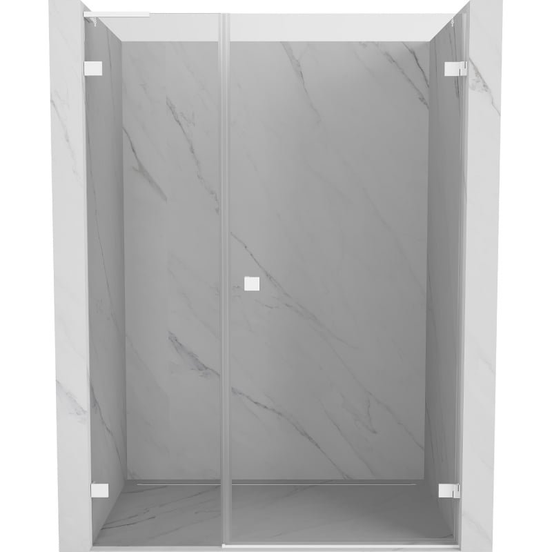 Mexen Lunar-B L drzwi prysznicowe uchylne prawe 140 cm, transparent, białe - 832SL-140-050-20-00-P