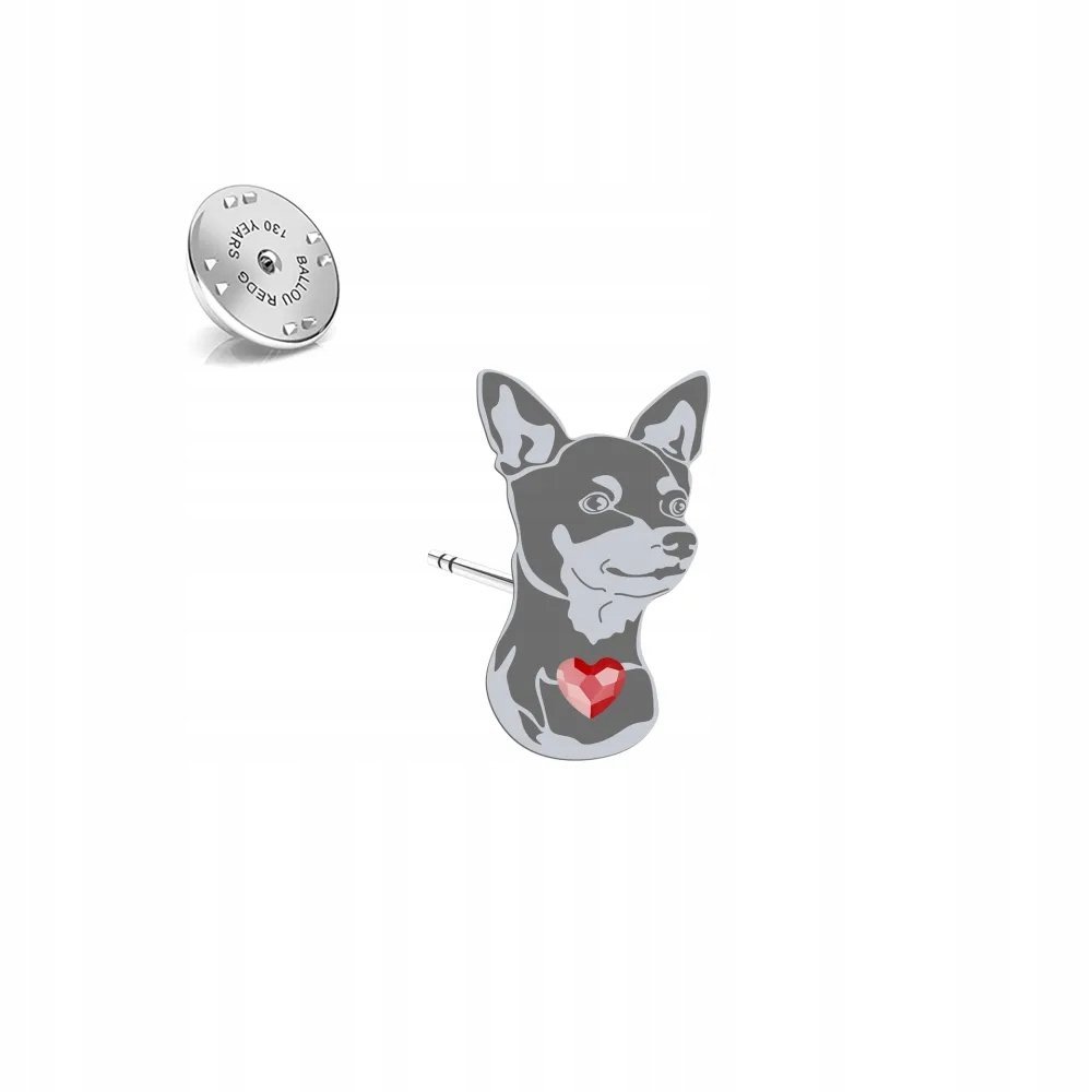 Wpinka Srebrna z psem rasy Prager Rattler 925 Biżuteria DEDYKACJA GRATIS