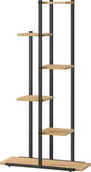 Regały - Leobert Regał kwietnik 6 półek - dąb / nogi czarne - miniaturka - grafika 1