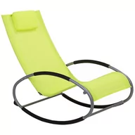 Fotele i krzesła ogrodowe - Beliani Fotel ogrodowy bujany limonkowy CAMPO - miniaturka - grafika 1