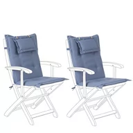 Fotele i krzesła ogrodowe - Beliani Zestaw 2 poduszek na krzesła ogrodowe niebieskie MAUI - miniaturka - grafika 1