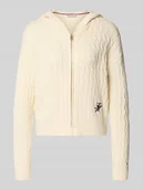 Swetry damskie - Kurtka z dzianiny o kroju comfort fit z czystej bawełny model ‘CALICO’ - miniaturka - grafika 1