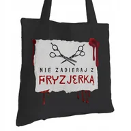 Torby i wózki na zakupy - Torba Bawełniana dla Fryzjerki Czarna Prezent ekologiczna Trwały Nadruk - miniaturka - grafika 1