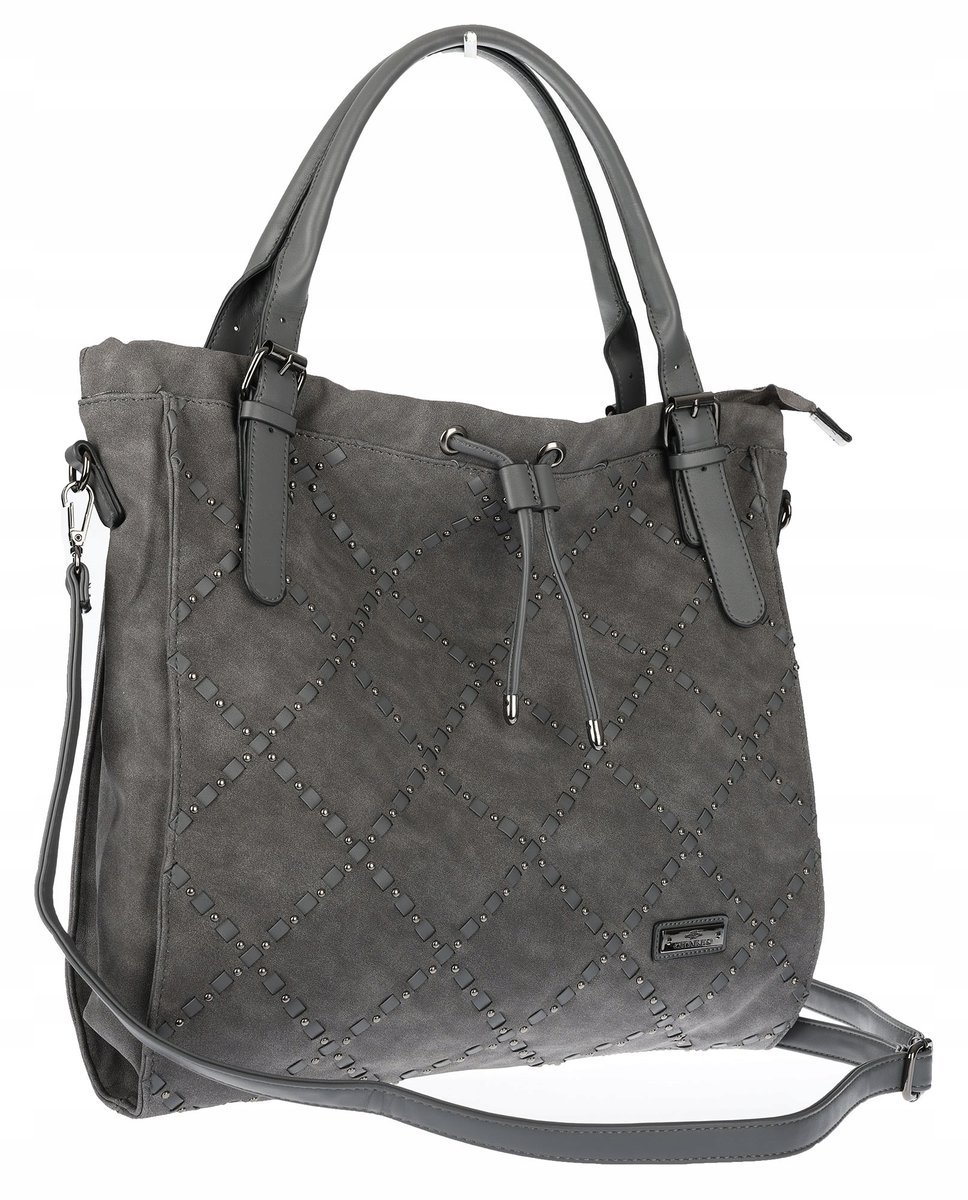 Torebka Damska Listonoszka Shopper Modna Duża Torba na Ramię CH6685 Szara