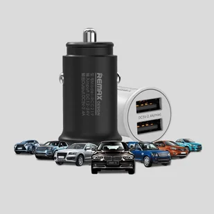 Remax Roki Series Car Charger RCC219 mini ładowarka samochodowa 2x USB 2.4A biały - Ładowarki samochodowe - miniaturka - grafika 4