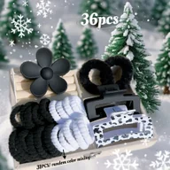 Ozdoby do włosów - TEMU 44/36 szt. Wsuwki do włosów, Klasyczne Matowe Jesienno-Zimowe Czarne Pluszowe Klipsy, Gotycki Styl z Nadrukiem Krowiego, Zestaw Akcesoriów do - miniaturka - grafika 1