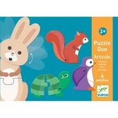 Puzzle - Djeco Puzzle tekturowe ruchome ZWIERZĘTA DJ08175 - miniaturka - grafika 1