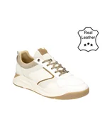 Trampki męskie - Bullboxer Skórzane sneakersy w kolorze biało-beżowym - miniaturka - grafika 1
