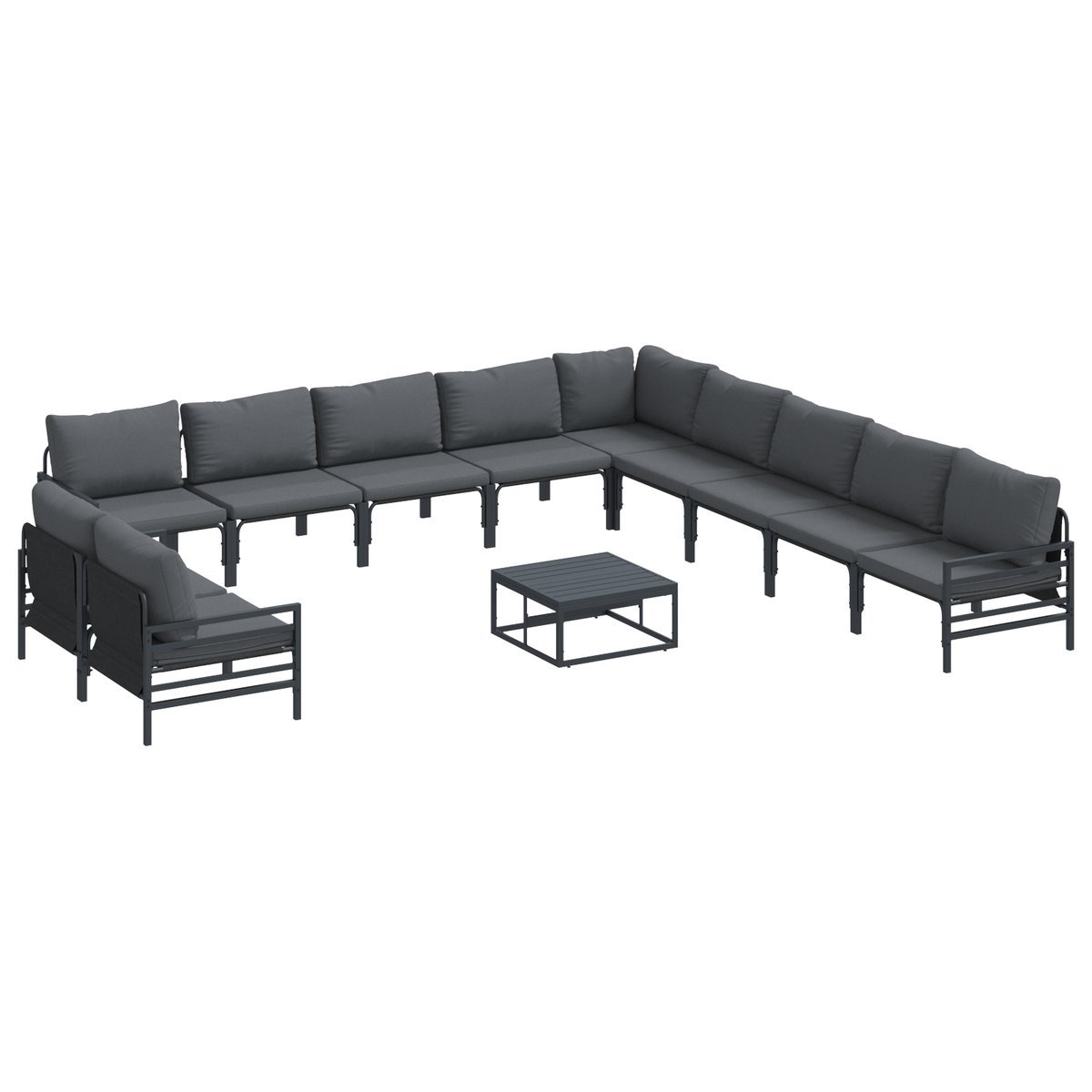 vidaXL Zestaw Sof na Ogród 12 pcs Antracyt Stal