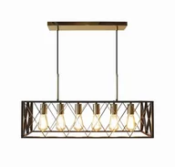 Lampy sufitowe - Auhilon Frame lampa wisząca 6-punktowa czarna/złota P2016-6L P2016-6L - miniaturka - grafika 1