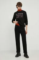 Bluzy męskie - G-Star Raw bluza męska kolor czarny z nadrukiem - miniaturka - grafika 1