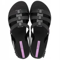 Sandały damskie - Sandały damskie Sportowe Ipanema Style Płaskie Eleganckie Wygodne Czarne 41 - miniaturka - grafika 1
