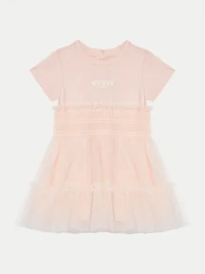 Guess Sukienka codzienna A5RK19 K6YW0 Różowy Regular Fit - Sukienki i spódniczki dla dziewczynek - miniaturka - grafika 1
