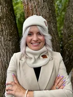 Apaszki i szaliki damskie - Komin na szyję logo ekoskórka Jasny beż - miniaturka - grafika 1