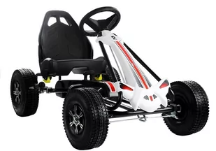 Gokart Biało-Czarny Monster Na Pedały Pompowane Koła - Jeździki dla dzieci - miniaturka - grafika 1