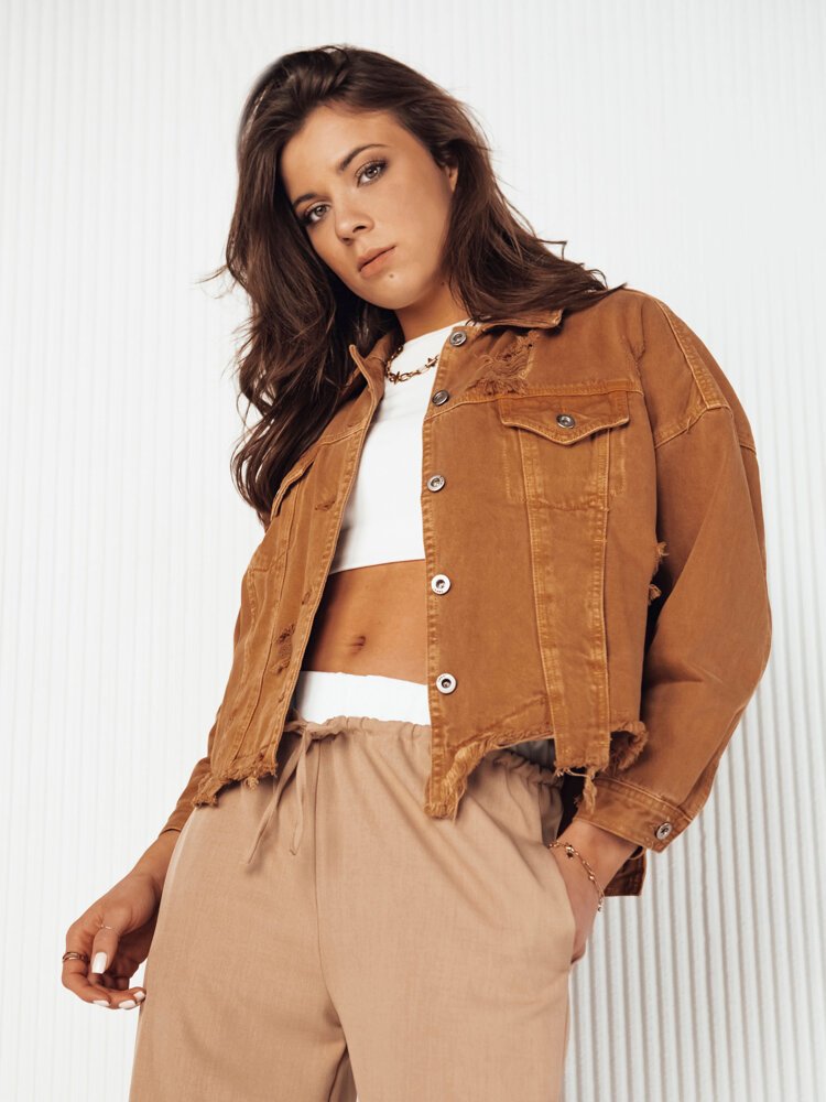 Kurtka damska jeansowa oversize MOLI kamelowa Dstreet TY4130-S/M