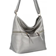 Torebki damskie - Uniwersalna Torebka Damska Listonoszka firmy Herisson 1052L2096 Ciemno Srebrna - miniaturka - grafika 1