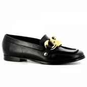Mokasyny damskie - Czarne mokasyny damskie CARINII - Carinii - miniaturka - grafika 1