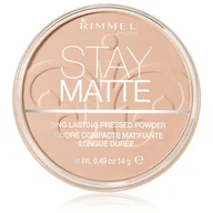 Pudry do twarzy - Rimmel Stay Matte Long Lasting Pressed Powder puder w kamieniu 003 Peach Glow 14g - miniaturka - grafika 1