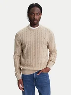 Swetry męskie - Tommy Hilfiger Sweter Classic MW0MW39524 Beżowy Regular Fit - miniaturka - grafika 1