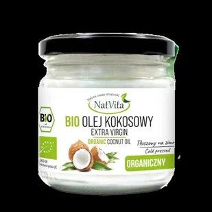 Olej Kokosowy BIO Extra Virgin 200ml- NatVita - Zdrowa żywność - miniaturka - grafika 1