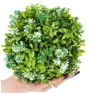 Sztuczne kwiaty - Dekoracja Roślinna Kula 18cm Kwiatki Biel - miniaturka - grafika 1