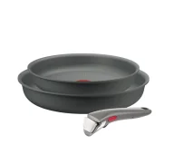 Patelnie - Tefal Halo L8019353 Indukcja Tytanowa 22cm, 26cm - miniaturka - grafika 1