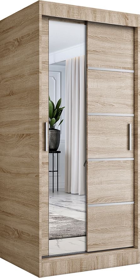 Elior Szafa przesuwna w kolorze dąb sonoma - Felix 2X