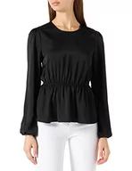 Bluzki damskie - ONLY Women's ONLSAGA DAR Primrose LS O-Neck top WVN bluzka, czarna, XL - miniaturka - grafika 1