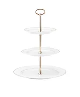 Tace i patery - Ambition AURA GOLD PATERA TRZYPOZIOMOWA 26,5 CM PORCELANA - miniaturka - grafika 1