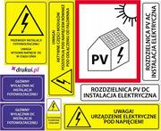 Akcesoria motoryzacyjne - Naklejki ostrzegawcze FOTOWOLTAIKA instalatorskie 10szt. - miniaturka - grafika 1