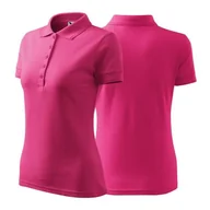 Koszulki i topy damskie - Koszulka czerwień purpurowa polo z logo na sercu i plecach damska z nadrukiem logo firmy 200g 210 kolor 40 koszulka polo - miniaturka - grafika 1