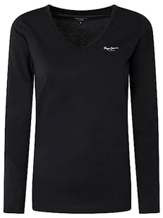 Pepe Jeans Koszulka damska Korine L/S, 999 czarny, L - Koszulki i topy damskie - miniaturka - grafika 1