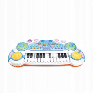 PIANINO PIANINKO ORGANY DUŻE NIEBIESKIE 24 KLAWISZE DLA DZIECI MATADI - Instrumenty muzyczne dla dzieci - miniaturka - grafika 1
