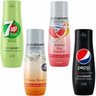 Syropy i koncentraty owocowe - Zestaw 4 koncentratów SodaStream 7UpFREE+Orange-Mango+Grapefruit+PepsiMax - miniaturka - grafika 1