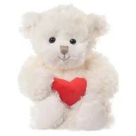 Maskotki i pluszaki - Biały miś pluszowy Lovely Leonard z czerwonym sercem, 25cm (Bukowski Design) - miniaturka - grafika 1