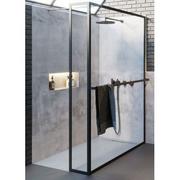 Kabiny prysznicowe - Riho Lucid GD402 Walk-In kabina prysznicowa 90x30 cm wolnostojąca czarny mat/szkło przezroczyste G005033121 - miniaturka - grafika 1