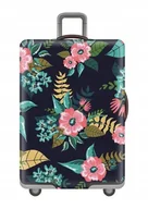 Akcesoria podróżnicze - POKROWIEC OCHRONNY NA WALIZKĘ KWIATY RÓŻOWE ETUI S - miniaturka - grafika 1