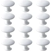 Zawiasy, okucia i inne akcesoria - Gałki okrągłe retro do szuflad, szafek i szafek (12 sztuk, malowane na biało) - miniaturka - grafika 1